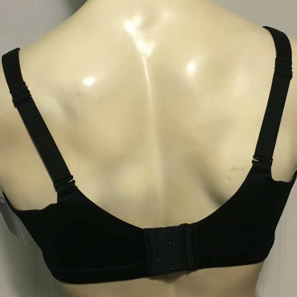 Catherines Full Coverage Smooth Bra No Wire Adjustable Black Plus Size 52B - Picture 2 of 4
